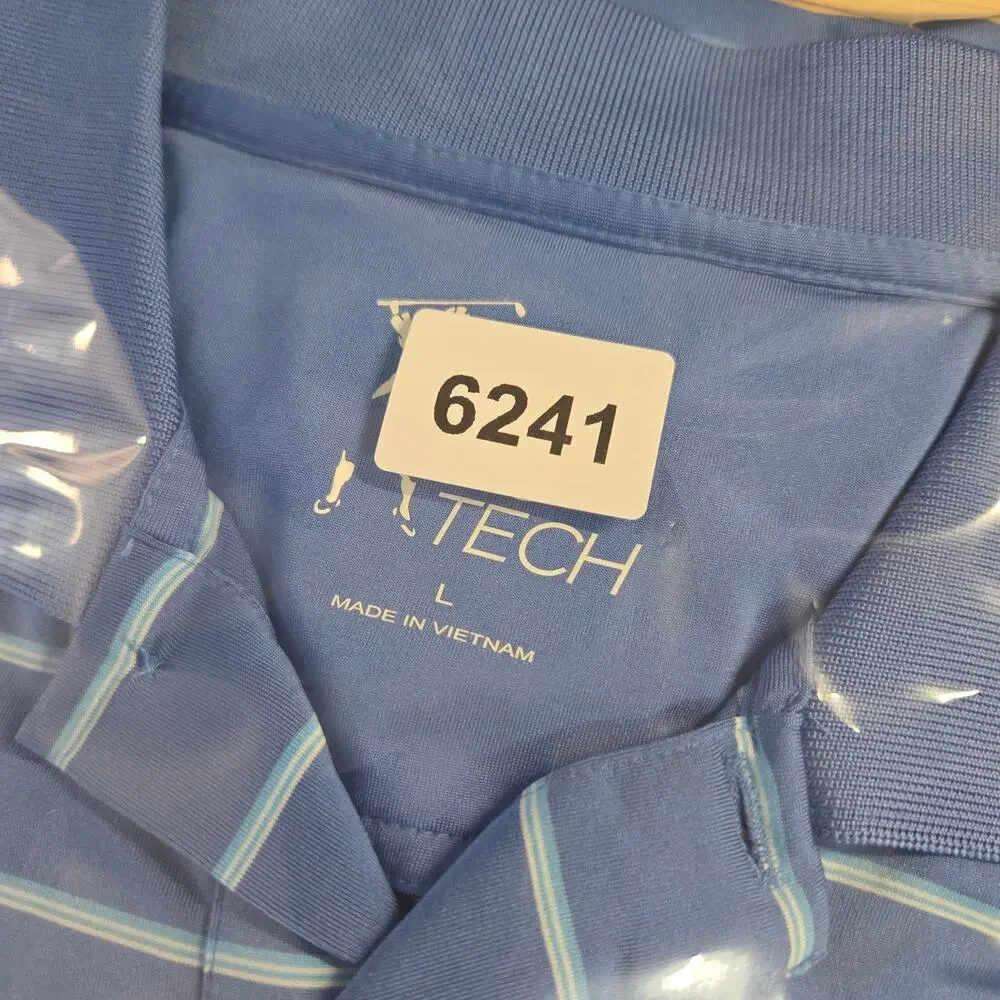 Fairway & Greene F&G Tech Large Blue Stripe Golf Polo Shirt The Ridge Logo - Picture 10 of 10